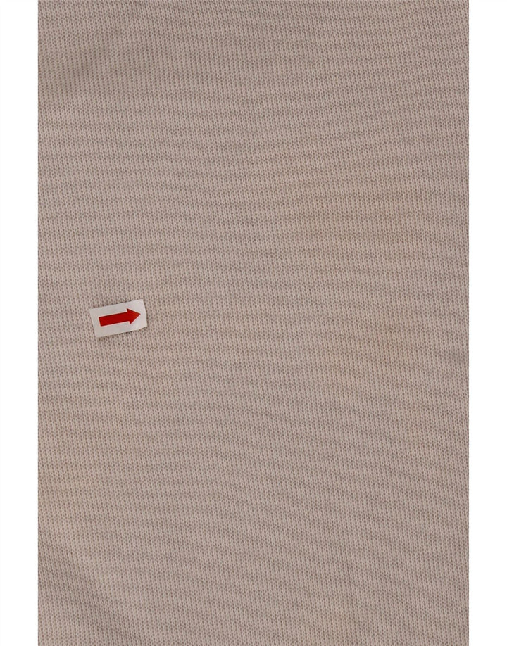 HUGO BOSS Hombre Top Manga Larga XL Algodón Color Block Blanco Roto