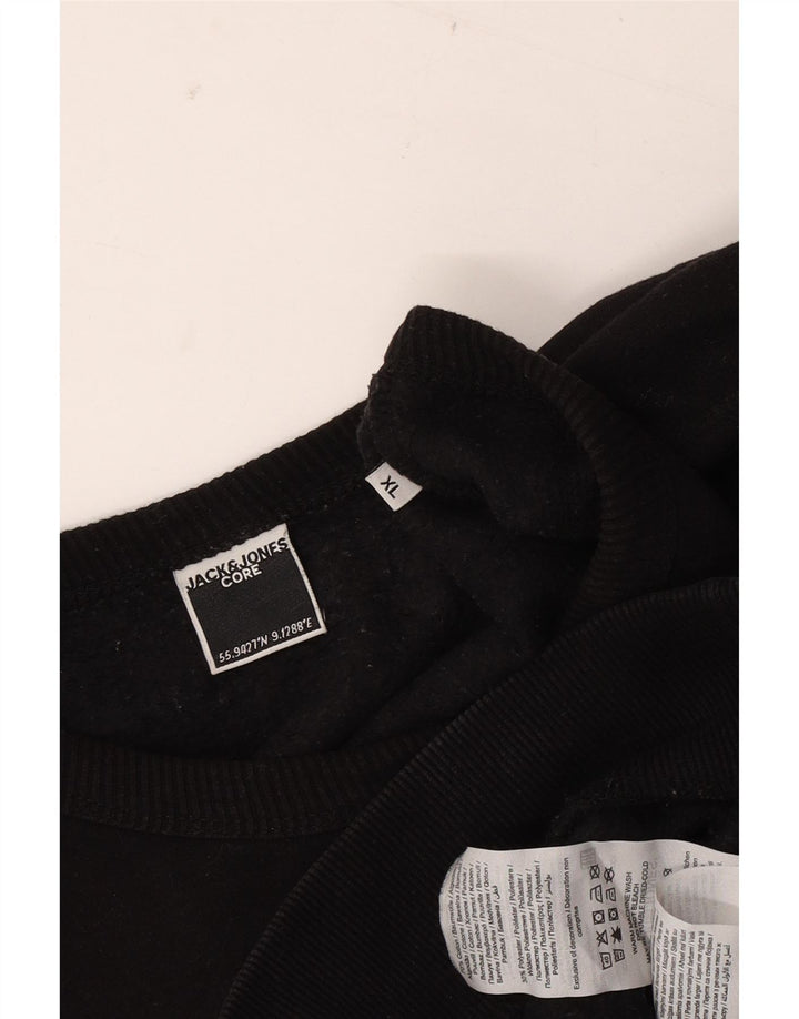 JACK & JONES Hombre Sudadera Jumper XL Negro Algodón