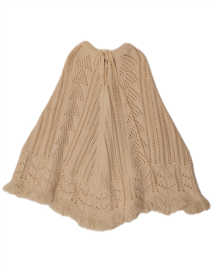 Sisley Poncho Jumper para Mujer Talla única Lana Blanco Roto