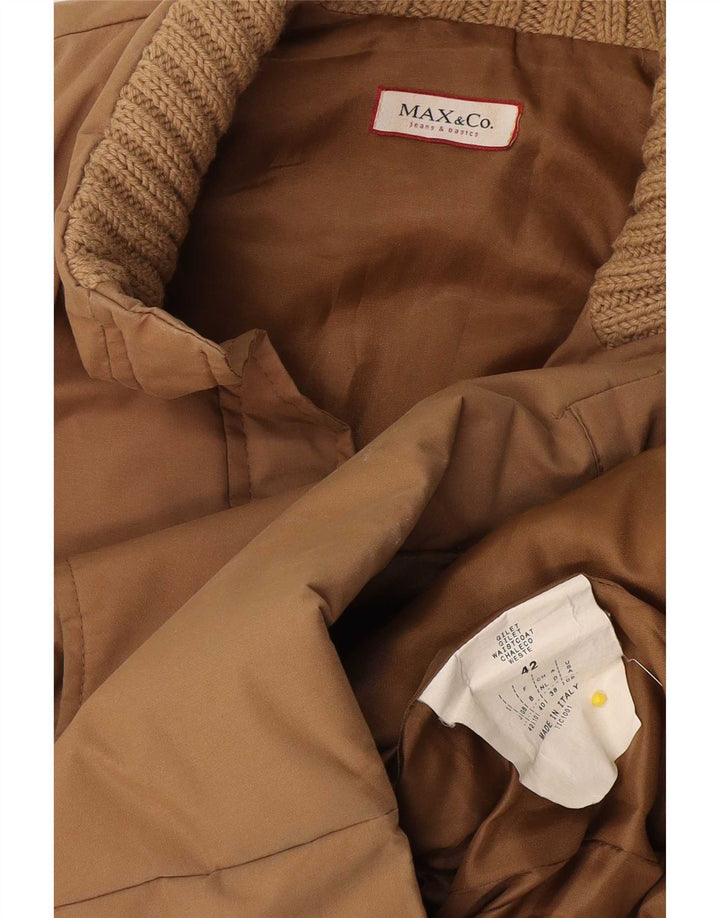 Max & Co. Chaleco acolchado extragrande para mujer Reino Unido 10 Pequeño Algodón beige