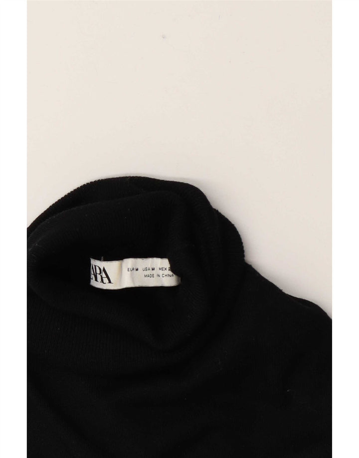 Zara - Jersey con cuello vuelto para mujer, talla 40, talla M, color negro