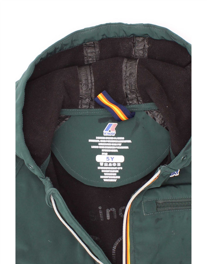 K-Way Chaqueta cortavientos con capucha para niño 4-5 años Verde Poliéster