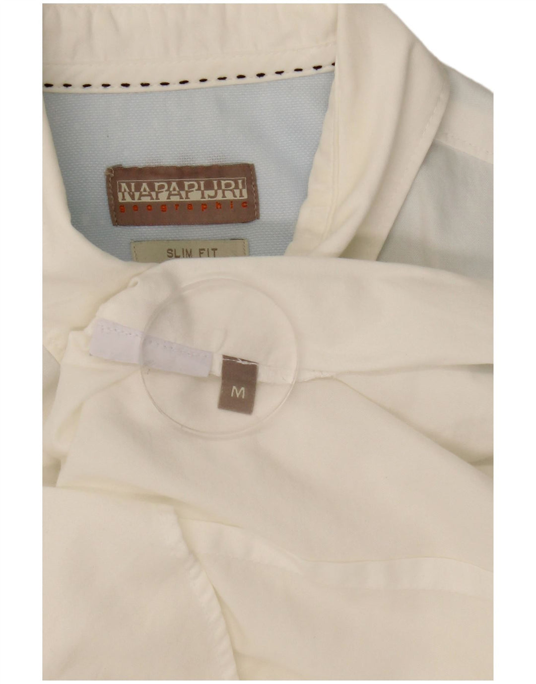 Napapijri Hombre Camisa Slim Fit Blanco Medio
