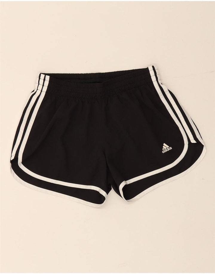 ADIDAS Pantalones cortos deportivos para mujer UK 10 Pequeño Poliéster negro