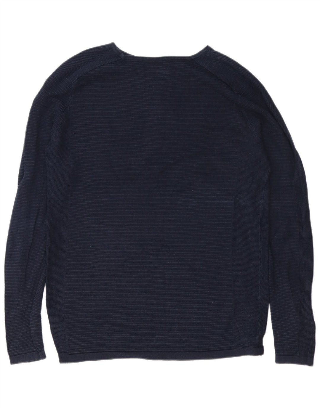 Jack & Jones Hombre Camiseta De Manga Larga De Algodón A Rayas Azul Marino Medio