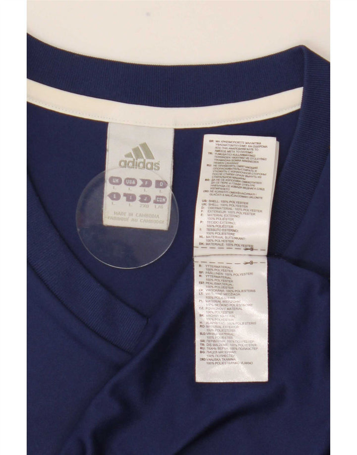 Adidas Hombre Camiseta Top Grande Azul Marino Poliéster