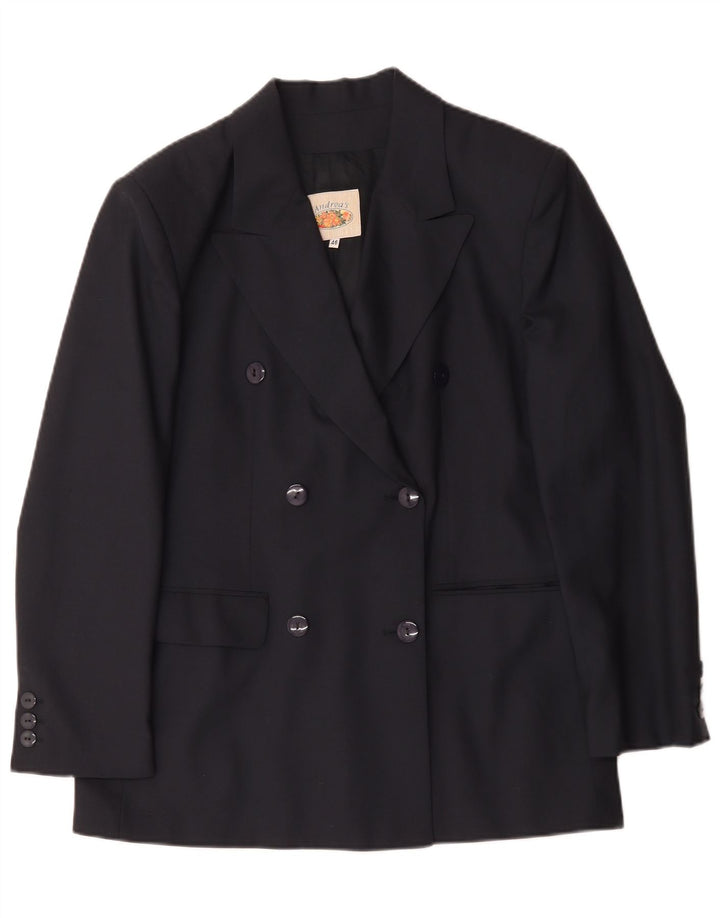 ANDREA'S Chaqueta tipo blazer con doble botonadura para mujer IT 46 Grande Azul marino