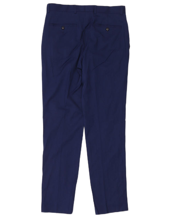 Marks & Spencer Pantalón de traje ajustado para hombre W30 L29 Viscosa azul marino