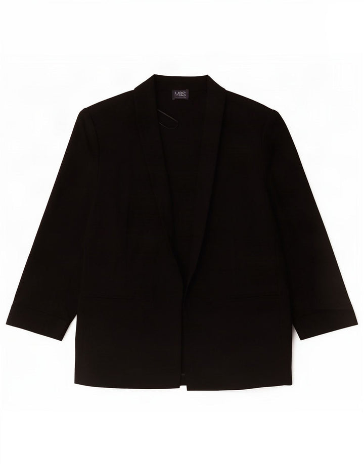 Marks & Spencer Chaqueta Blazer Abierta de Manga 3/4 para Mujer UK 44 Grande Negro
