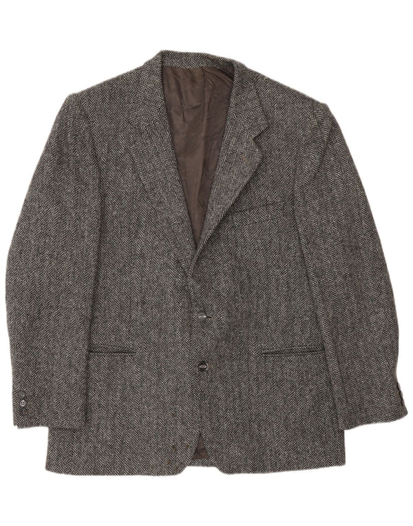 Lanificio Campore Chaqueta tipo blazer de 2 botones para hombre UK 40 Large Grey Herringbone