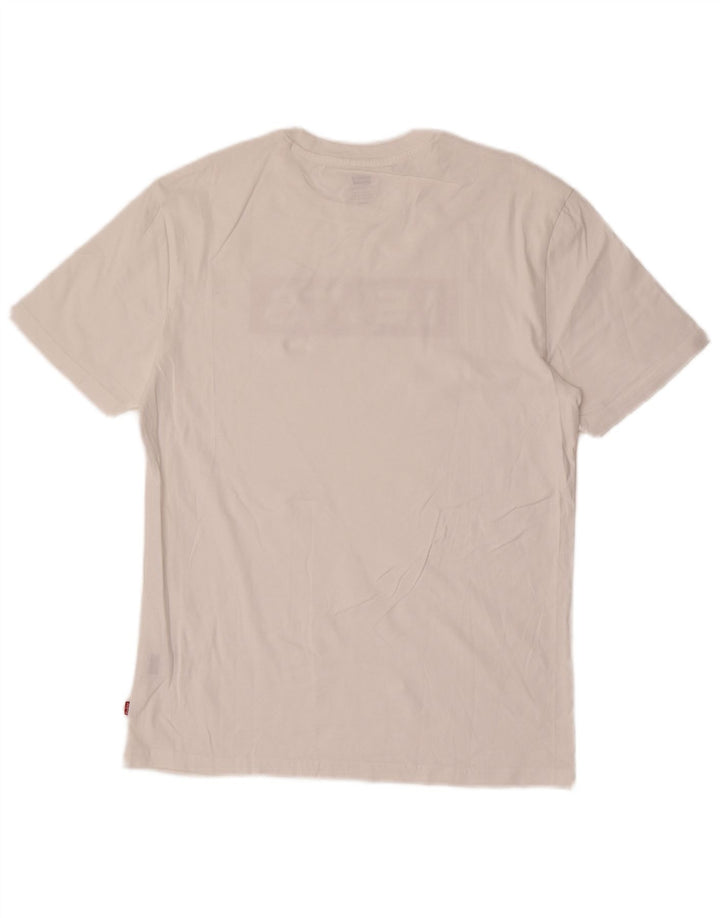 Levi's Camiseta gráfica para hombre Top mediano de algodón blanco