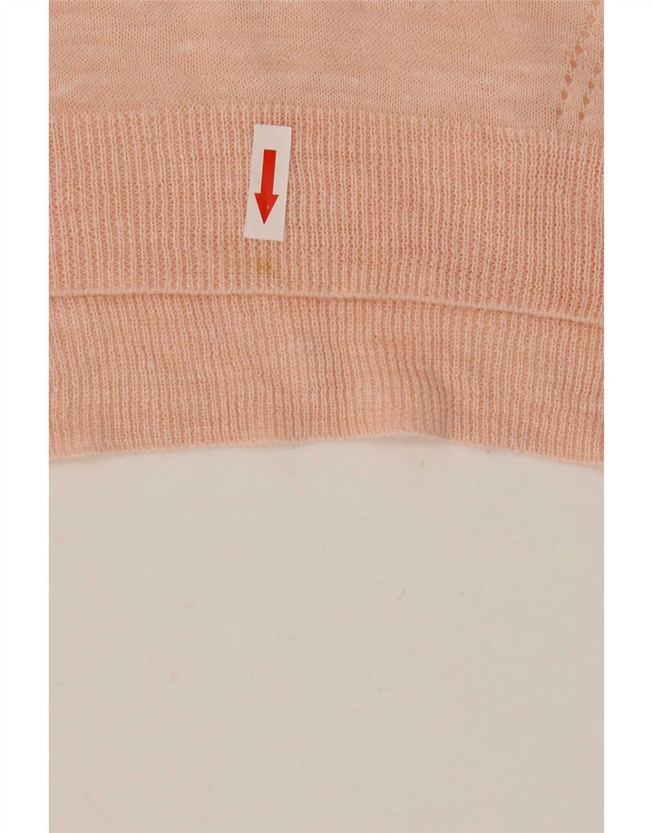Marks & Spencer Jersey transparente con cuello en V para mujer, talla 44, color rosa medio