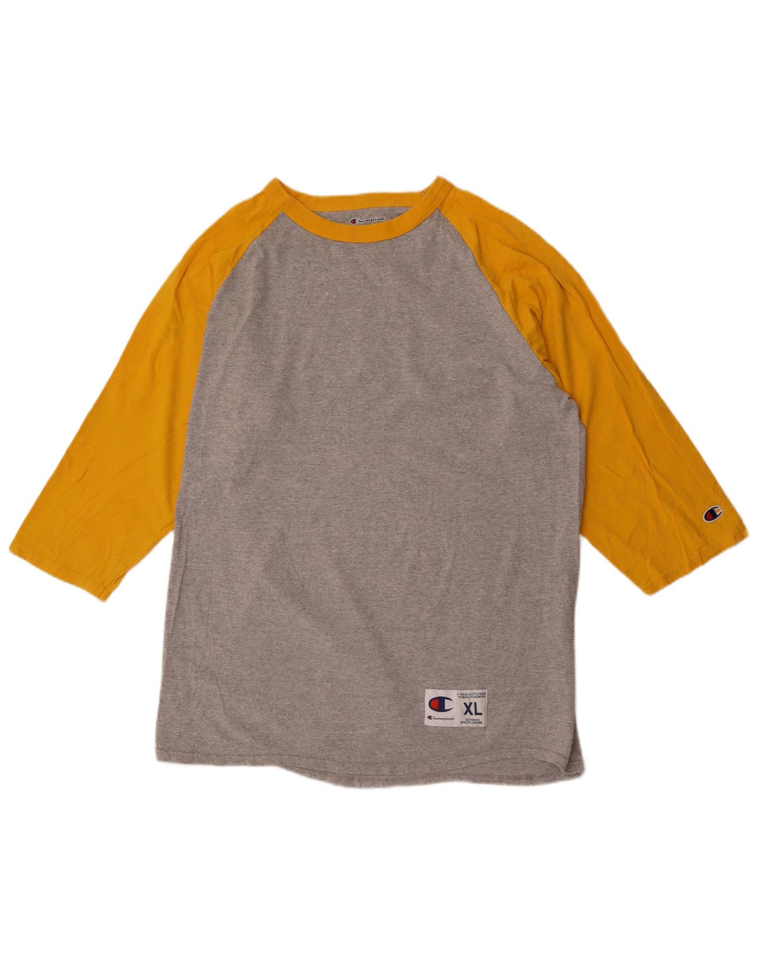 CHAMPION Camiseta de manga larga para hombre XL Gris Colorblock Algodón
