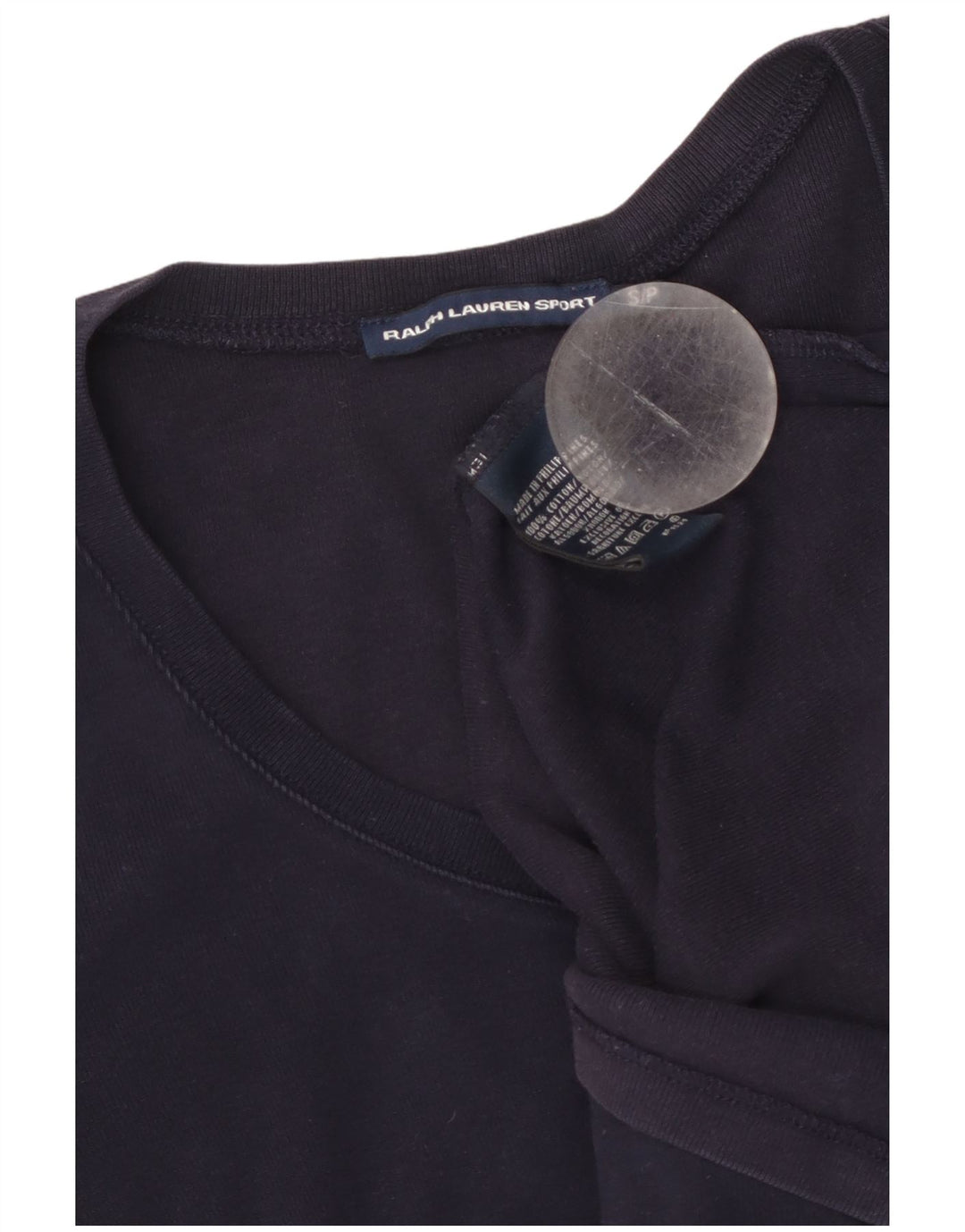 RALPH LAUREN Camiseta para mujer Top UK 8 Small Azul marino Algodón