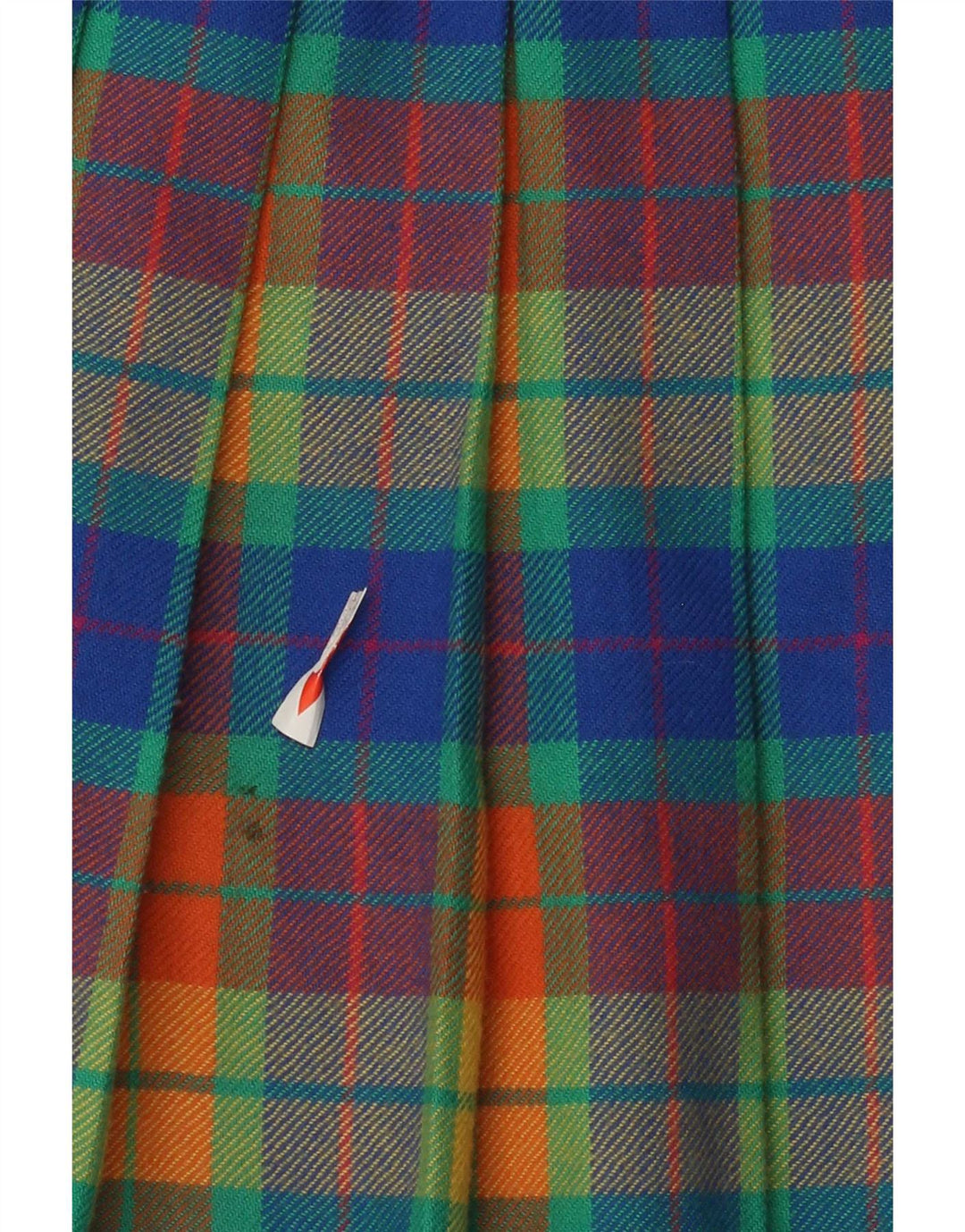 Vintage mujer cuchillo falda plisada W28 cuadros multicolores medianos
