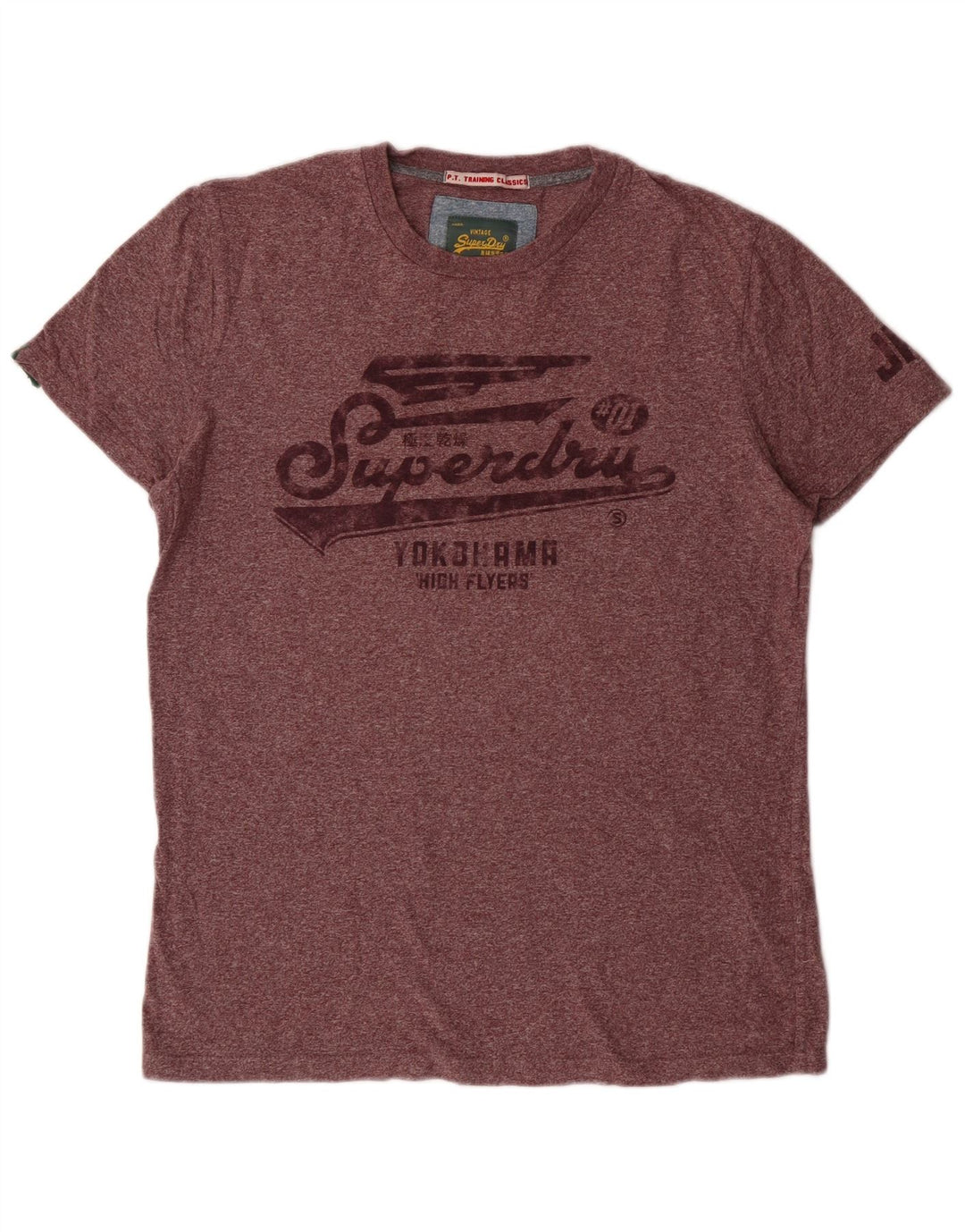 Superdry Mujer Camiseta Gráfica Top Grande De Algodón Moteado Granate