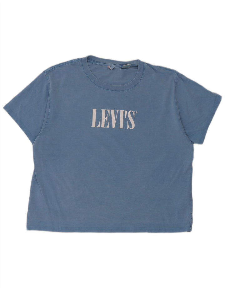 Levi's Camiseta gráfica para mujer Top UK 44 Algodón azul medio