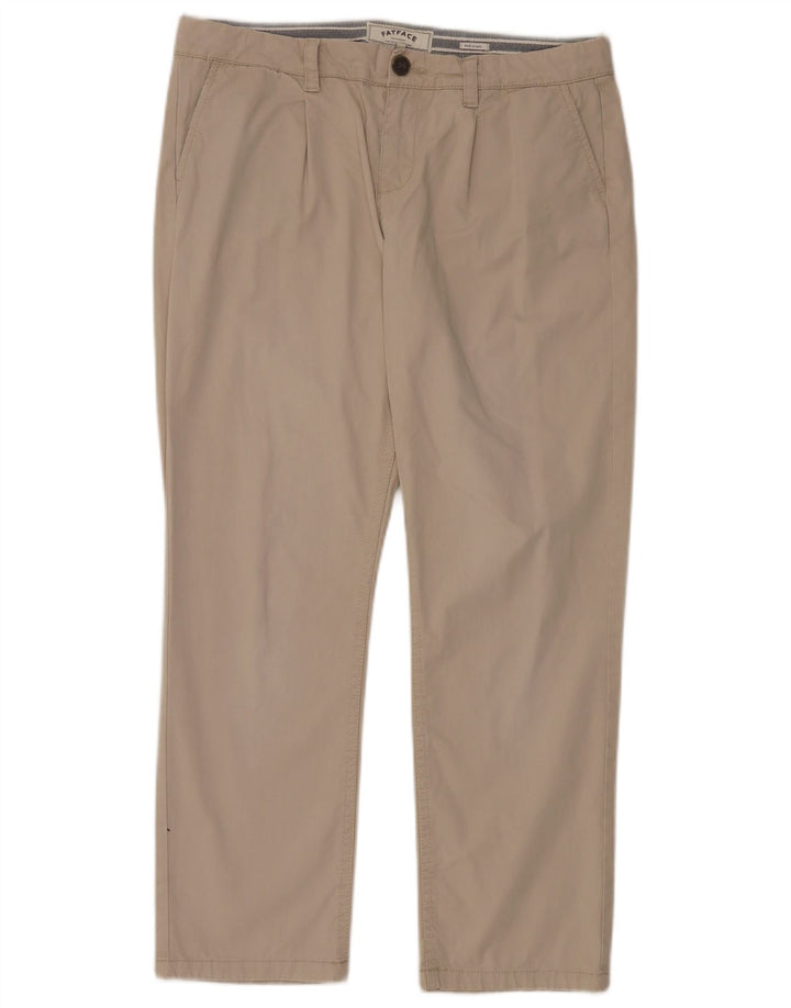 FAT FACE Pantalones chinos con pinzas para mujer UK 12 Medium W32 L28 Algodón beige