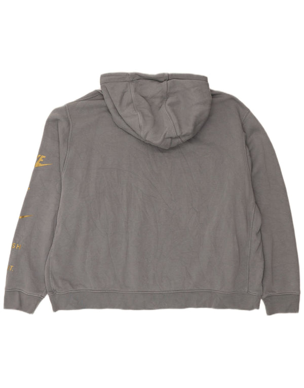 Nike Mujer Swoosh Graphic Sudadera con capucha extragrande UK 20 2XL Gris Deportes