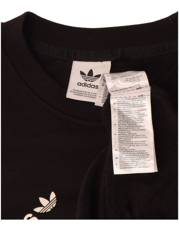 ADIDAS Sudadera gráfica para mujer Jumper UK 14 Grande Algodón negro