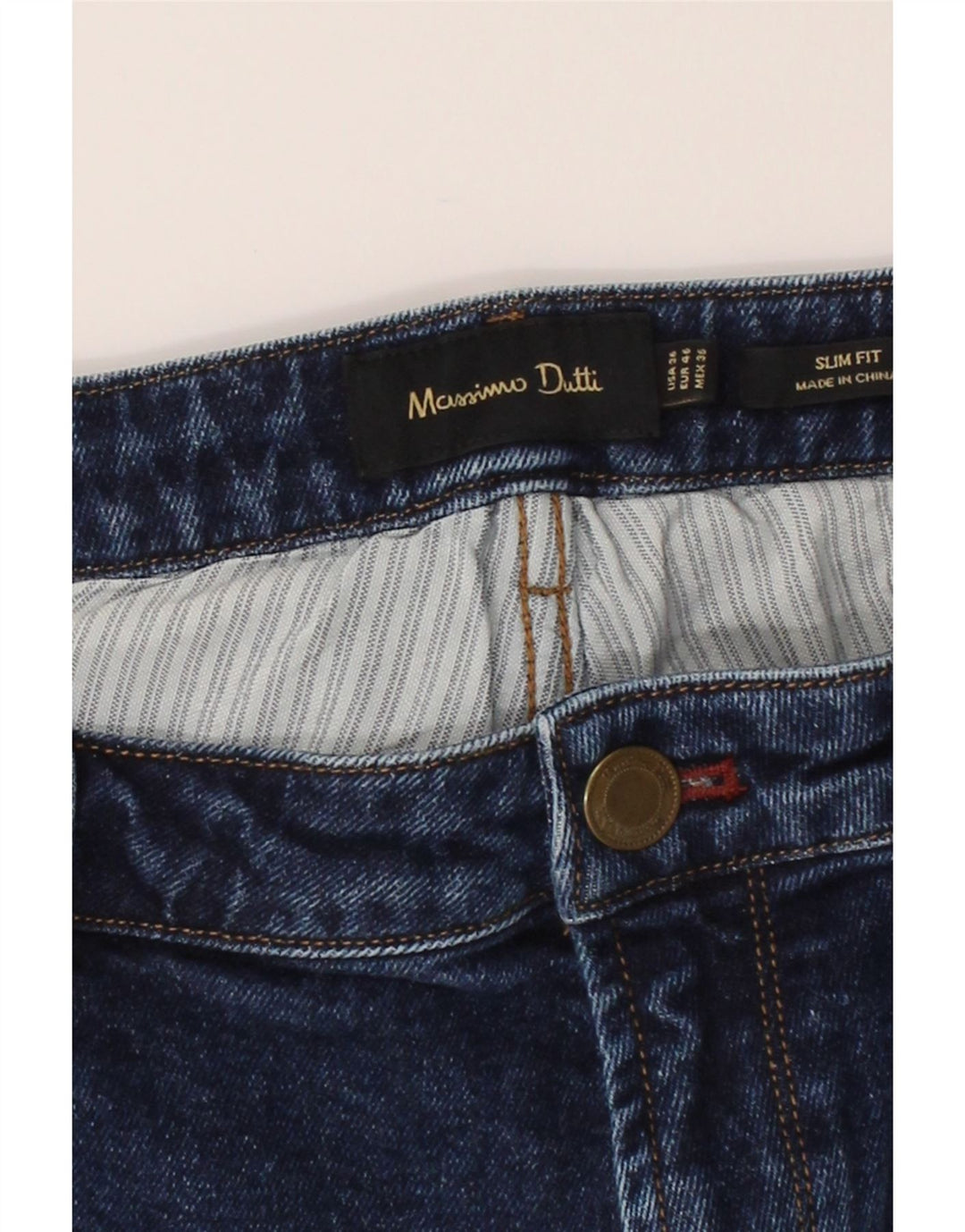 MASSIMO DUTTI Womens Slim Jeans EU 46 2XL W38 L31 Blue Vintage Massimo Dutti and Second-Hand Massimo Dutti from Messina Hembry 