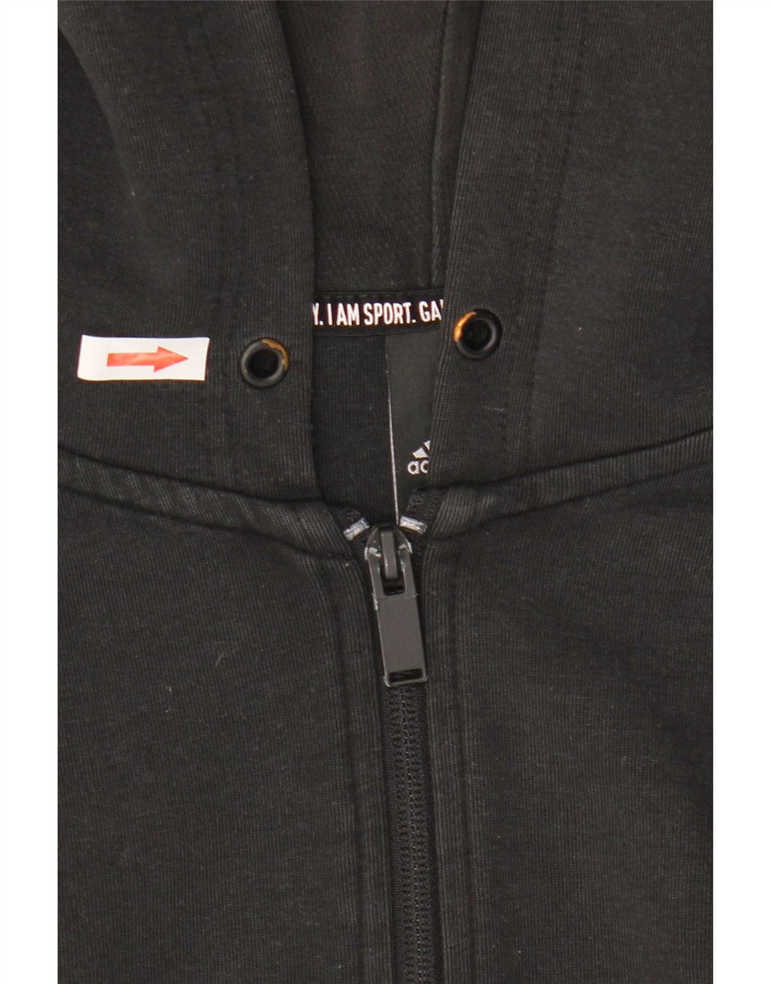 Adidas - Sudadera con capucha y cremallera para hombre, algodón negro mediano