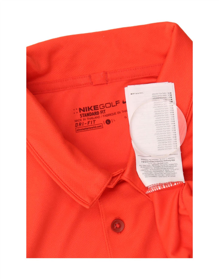 Polo Nike Dri Fit Para Hombre Poliéster Color Block Naranja Grande
