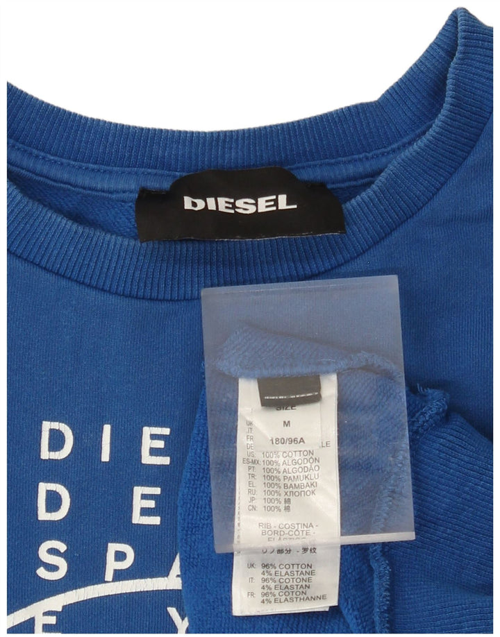 DIESEL Sudadera Gráfica De Algodón Azul Medio Hombre