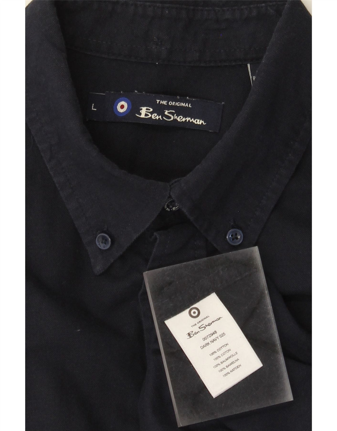 Camisa Ben Sherman para hombre grande de algodón azul marino