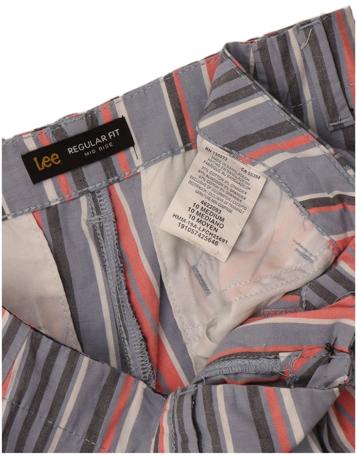 Lee Pantalones cortos casuales de tiro medio para mujer US 10 grande W34 multicolor a rayas