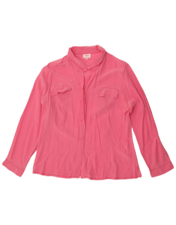 cherie Blusa camisera para mujer IT 48 XL Seda rosa