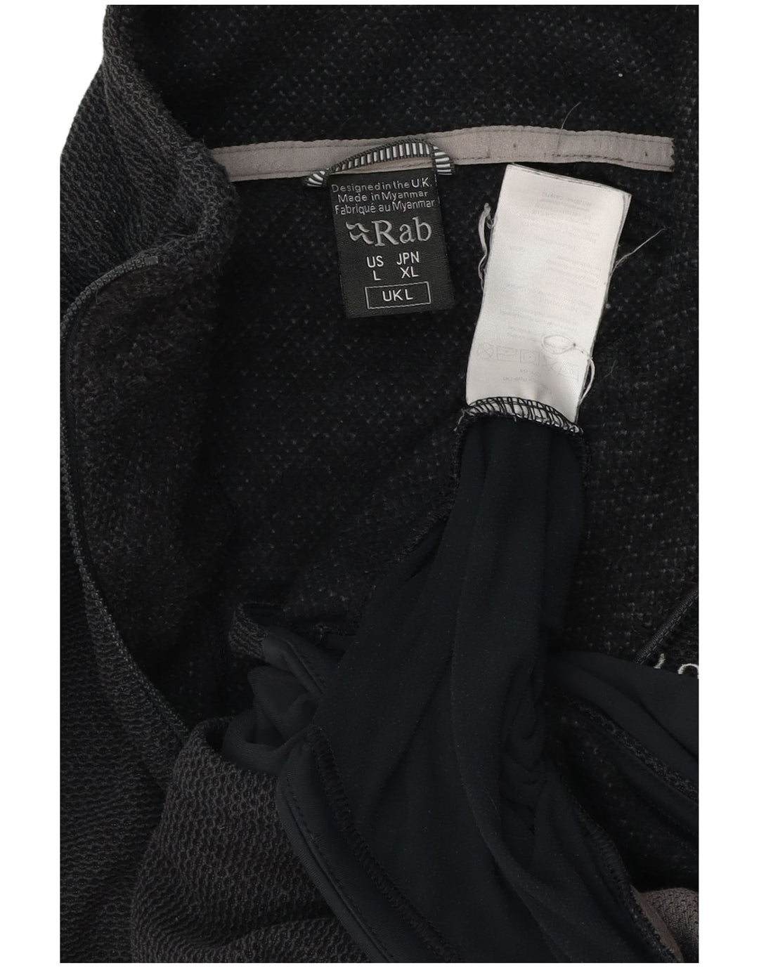 RAB - Sudadera con cuello y cremallera para hombre, talla grande, color negro, poliéster