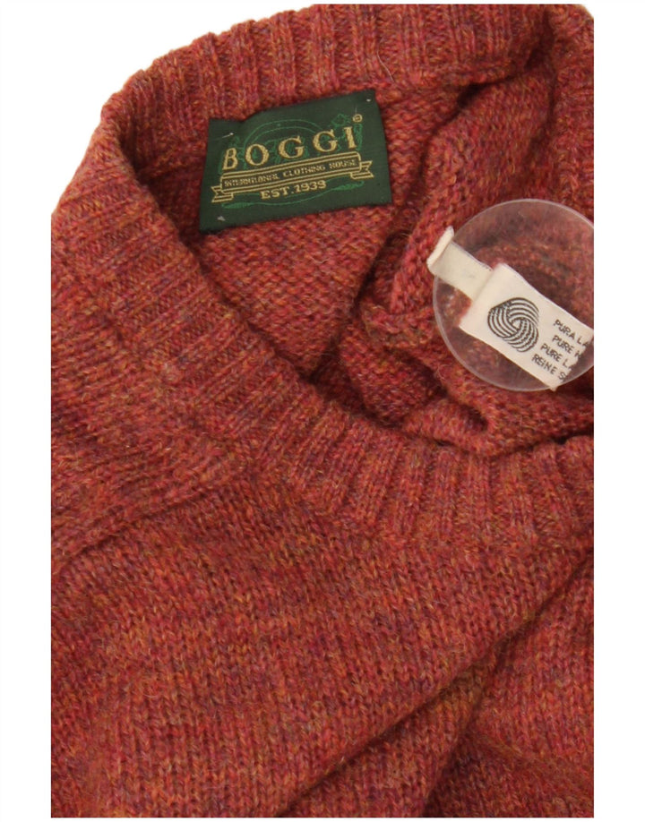 Boggi Hombre Jersey De Cuello Redondo De Lana Granate Medio