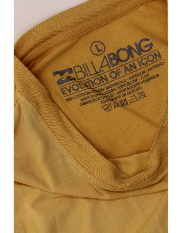 Billabong Hombre Camiseta Top Grande Algodón Amarillo