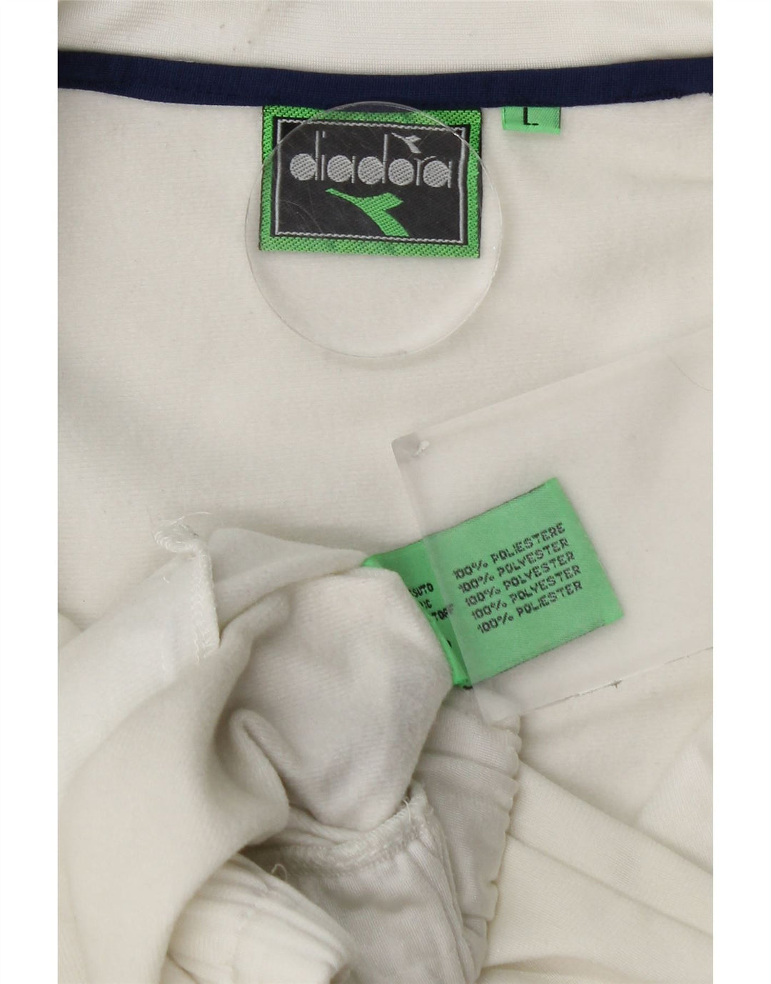 DIADORA Chaqueta superior de chándal con gráfico para hombre, talla grande, color blanco