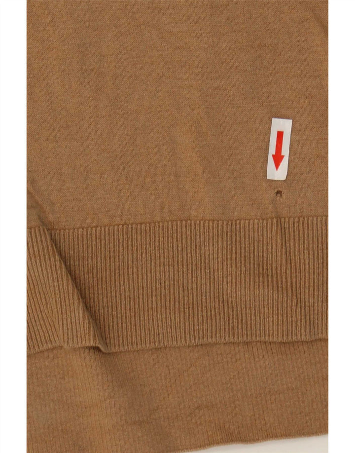 Massimo Dutti Jersey con Cuello en V para Mujer UK 42 Lana Beige Mediana