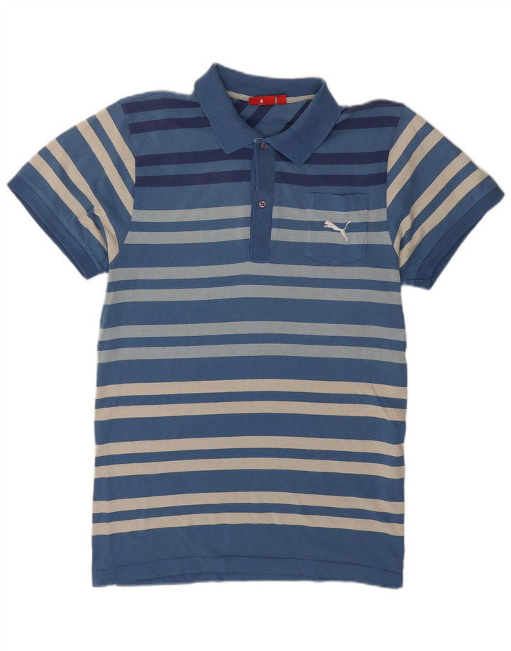 Polo Puma Hombre Azul Medio A Rayas