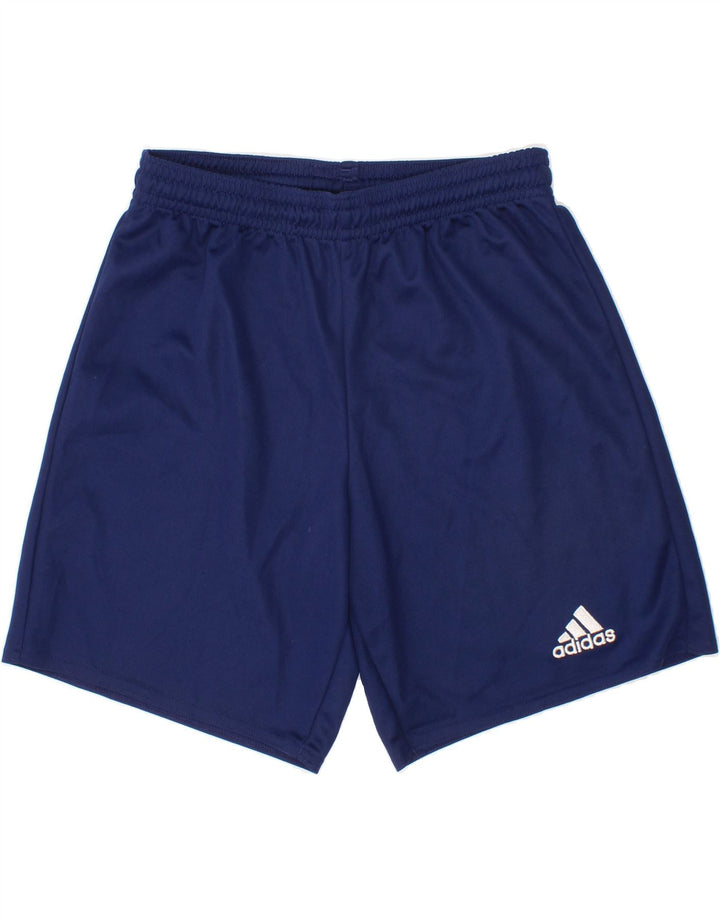 ADIDAS Boys Climalite Sport Shorts 9-10 Years Navy Blue Polyester Vintage Adidas and Second-Hand Adidas from Messina Hembry 