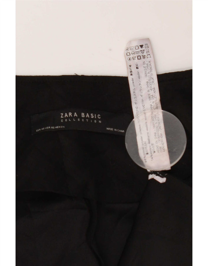 Zara Chaqueta tipo blazer abierta de manga 3/4 extragrande para mujer UK 6 XS Poliéster negro