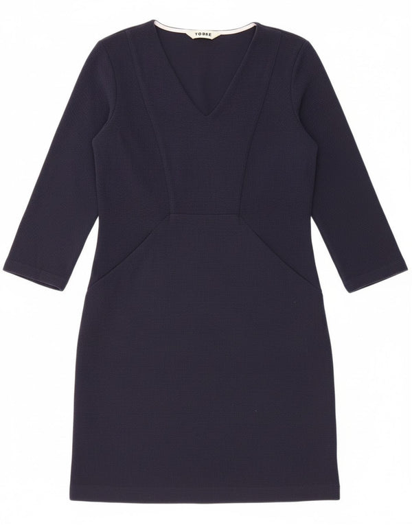 Boden Vestido tubo de manga 3/4 para mujer UK 40 Small Algodón azul marino