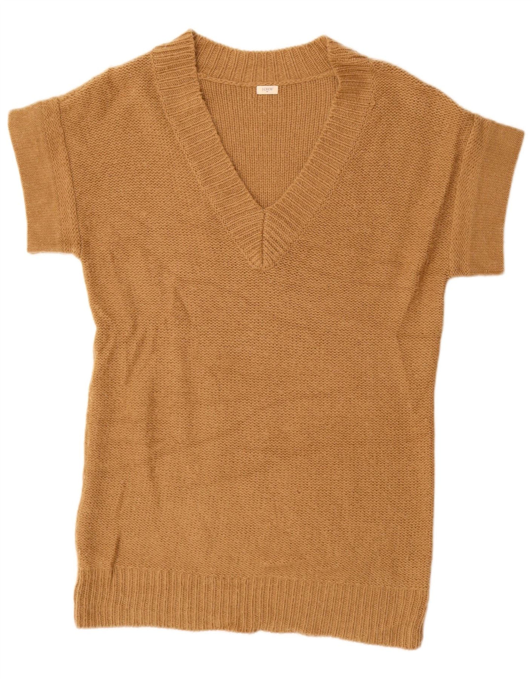 J. CREW Suéter largo con cuello en V para mujer UK 40 Medium Beige