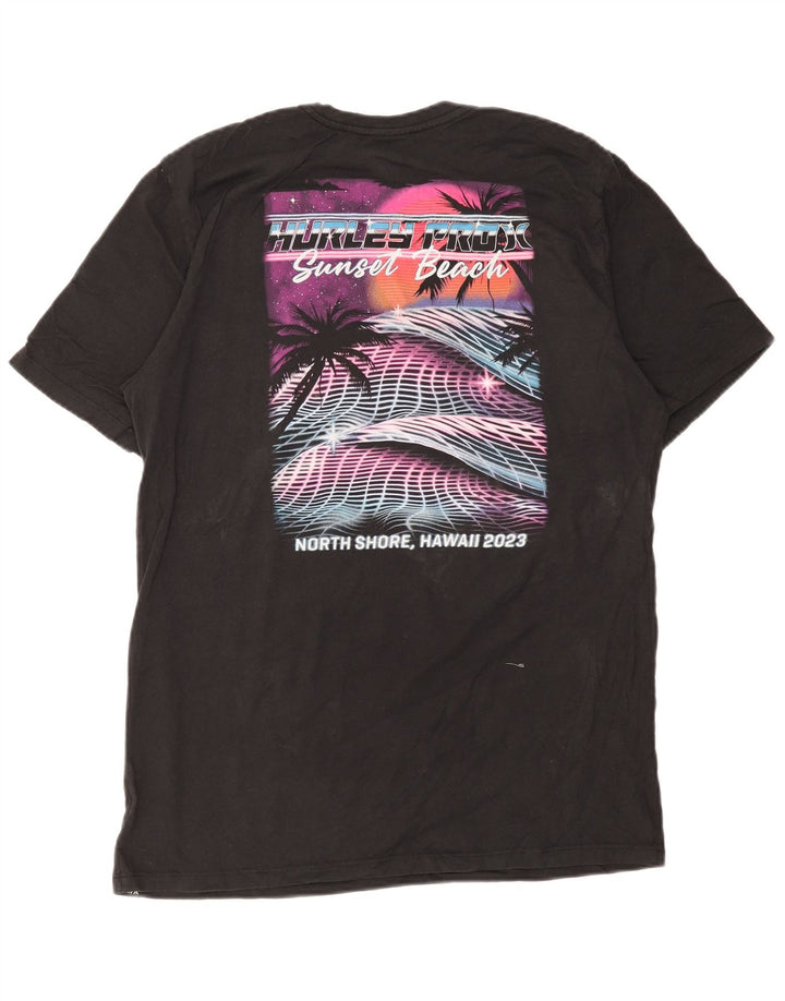 Hurley - Camiseta gráfica para hombre, talla grande, algodón negro