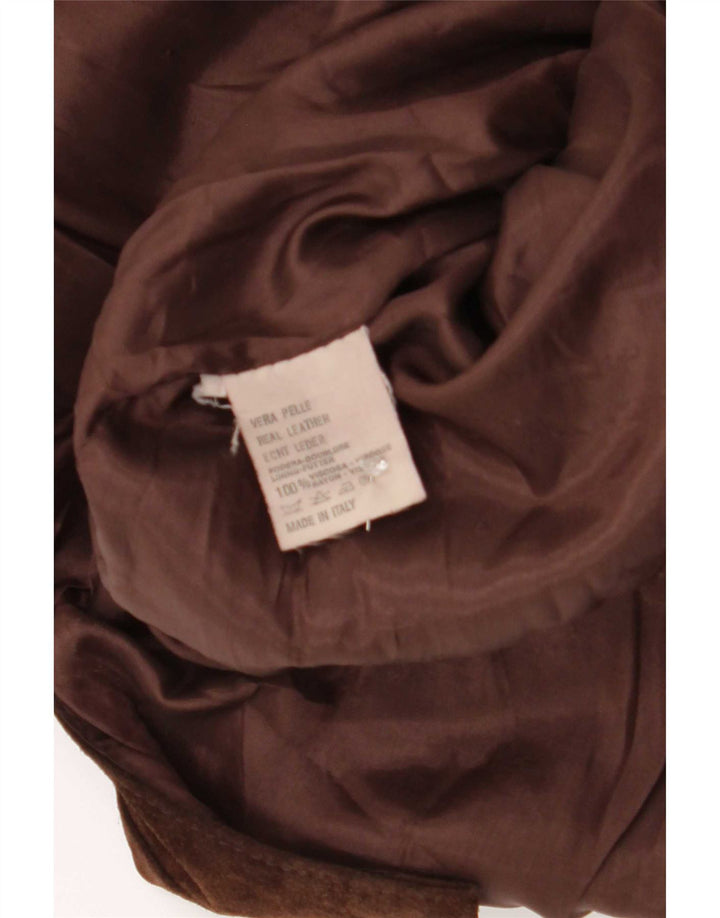 Reeve Chaqueta tipo blazer de ante con 4 botones para hombre IT 48 Cuero marrón medio