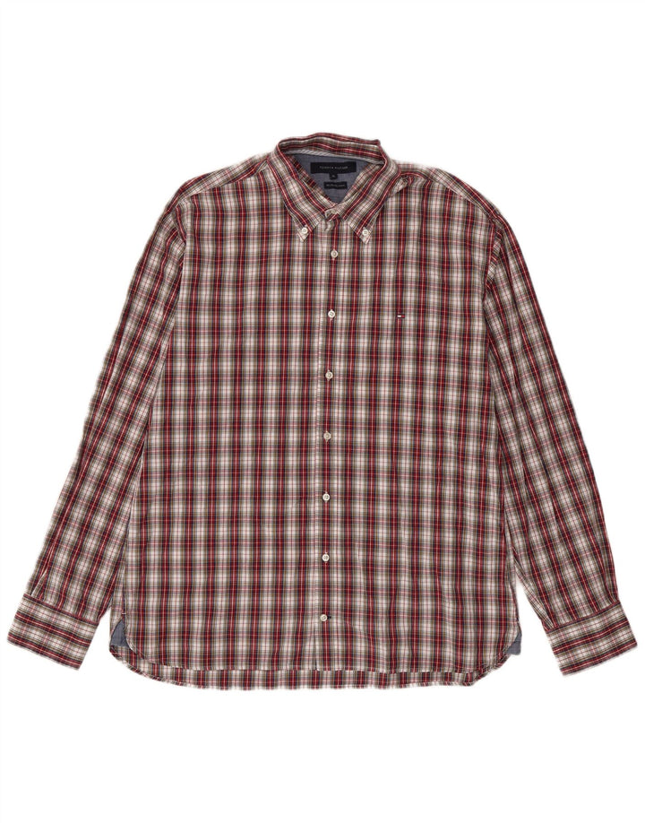 Camisa Tommy Hilfiger Hombre XL Algodón Cuadros Rojos