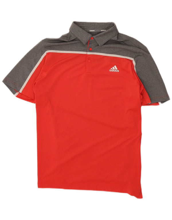 Polo Adidas Hombre Grande Rojo Colorblock Poliéster