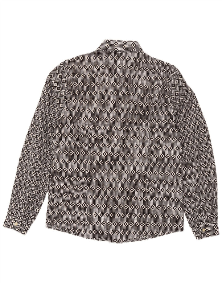 ALTATENSIONE Camisa Hombre Mediana Negra Geométrica