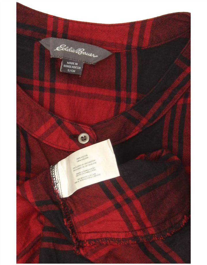 Eddie Bauer Camisa larga de gran tamaño para mujer UK 10 Small Red Plaid
