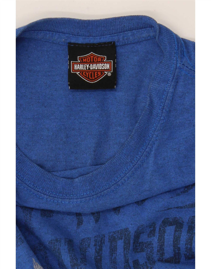 Harley Davidson - Camiseta gráfica para hombre, talla pequeña, color azul