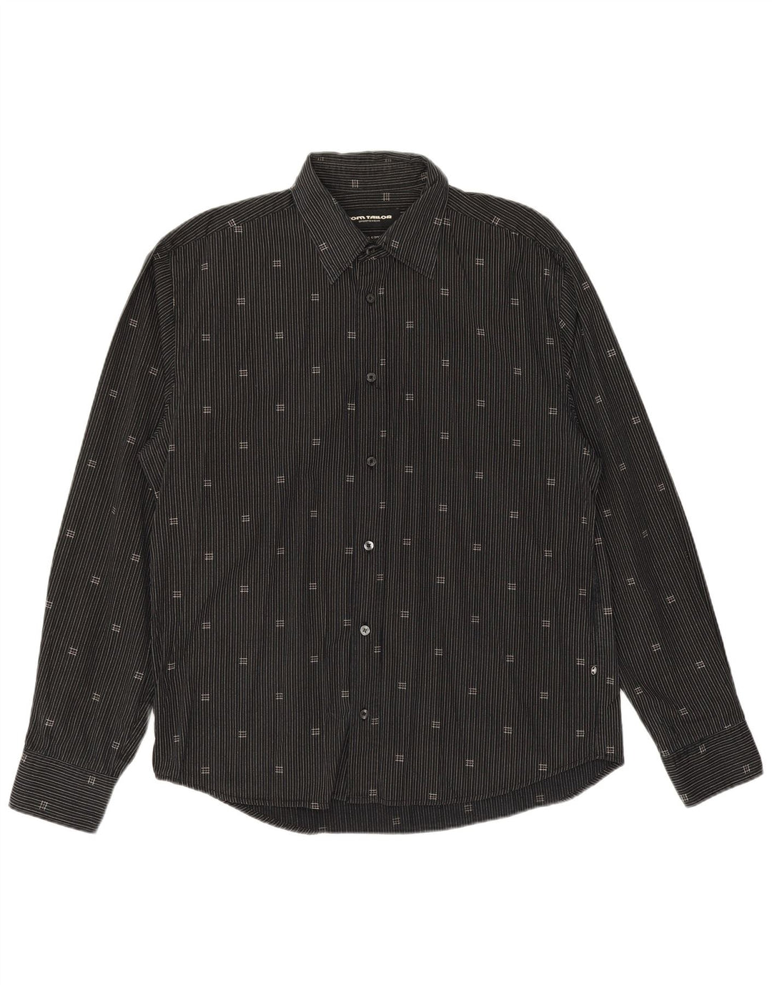 TOM TAILOR Camisa para hombre XL Algodón a rayas negras