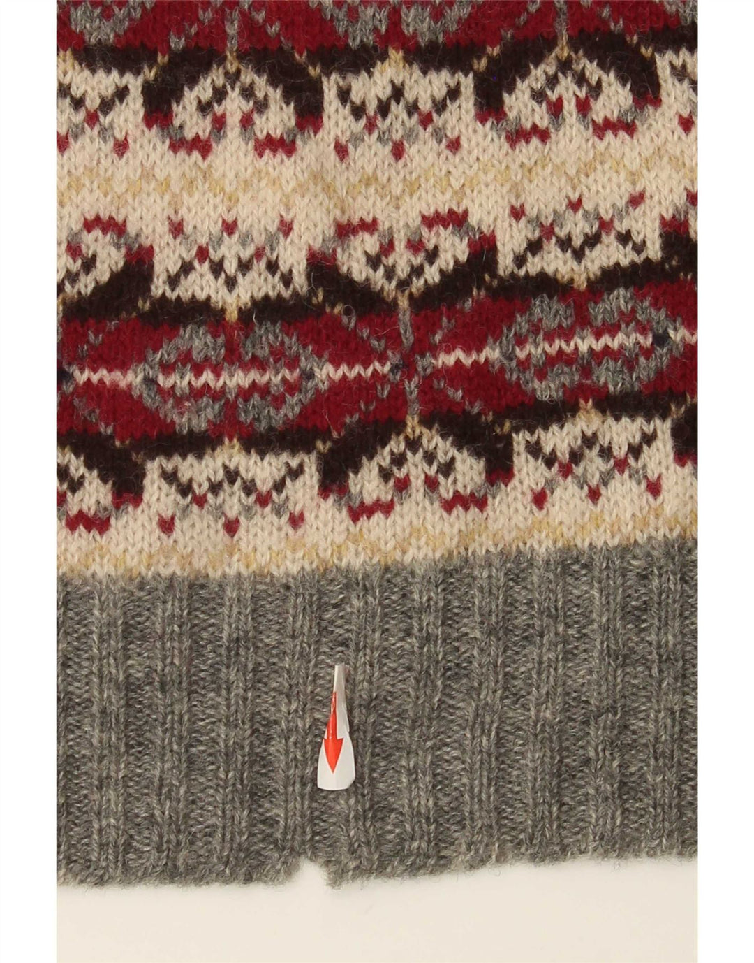 Vintage hombres cuello redondo jersey suéter medio multicolor clásico